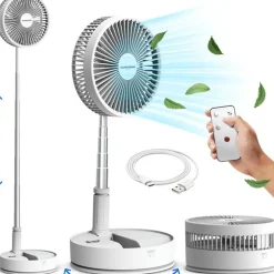 Vulpes Goods Tafelventilator - Fluisterstil - Oplaadbaar - Timer - Afstandsbediening