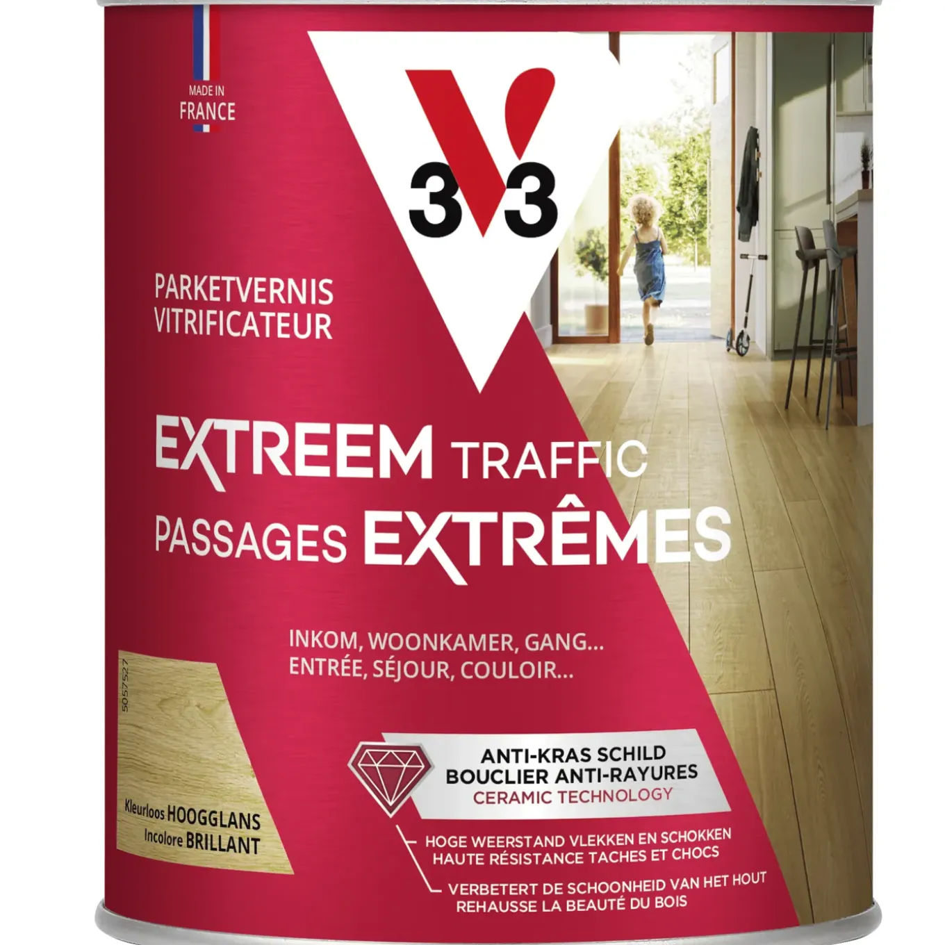 V33 vernis lak Parket Extreme Protection transparant hoogglans 750ml