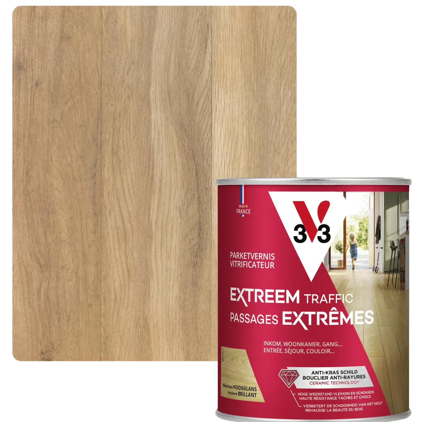 V33 vernis lak Parket Extreme Protection transparant hoogglans 750ml