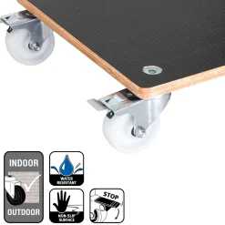Wagner (Trolley's) Wagner Plantenroller MaxiGRIP GH 1338 - 380x380mm - 300kg - Hout bruin - Antislip