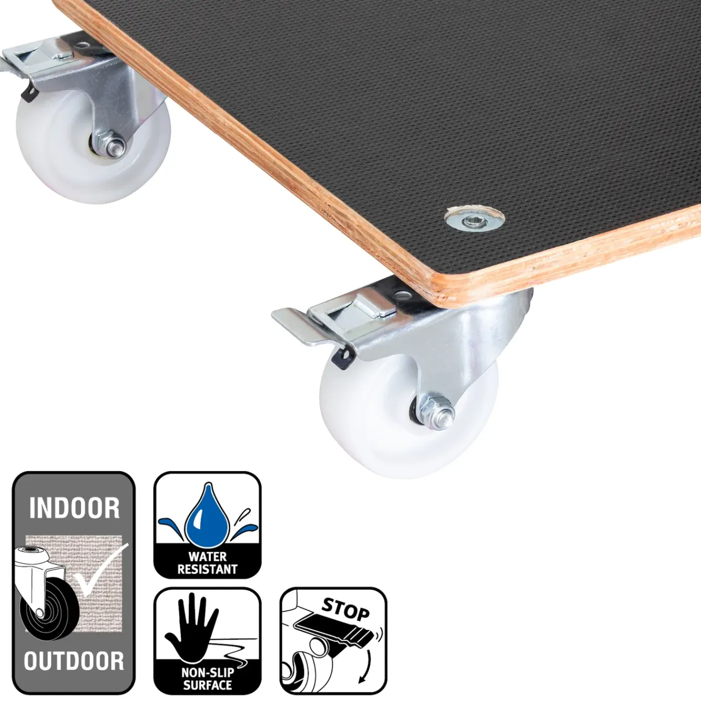 Wagner (Trolley's) Wagner Plantenroller MaxiGRIP GH 1338 - 380x380mm - 300kg - Hout bruin - Antislip
