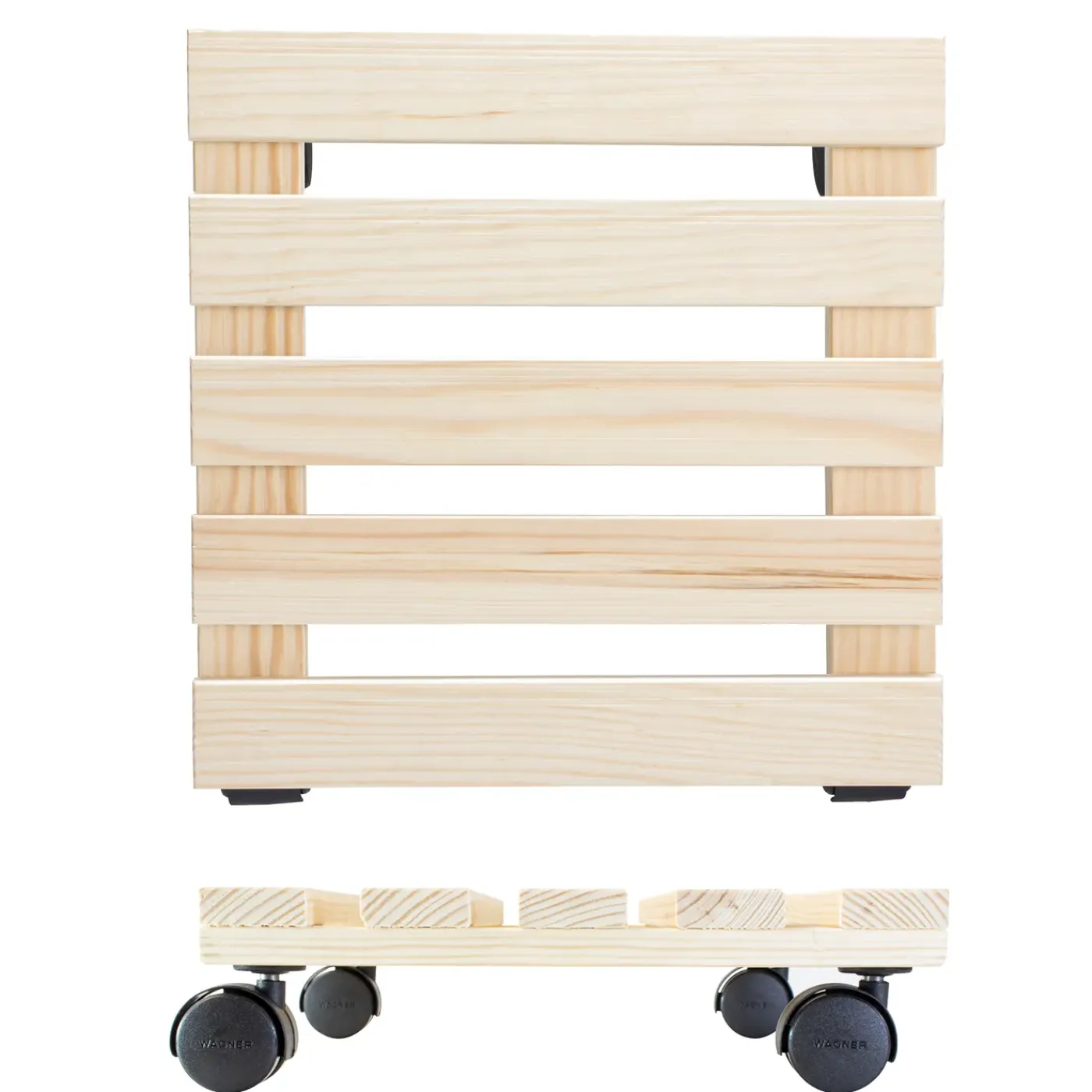 Wagner (Trolley's) Wagner Plantenroller Paletti - 30x30cm - 100kg - Hout - FSC