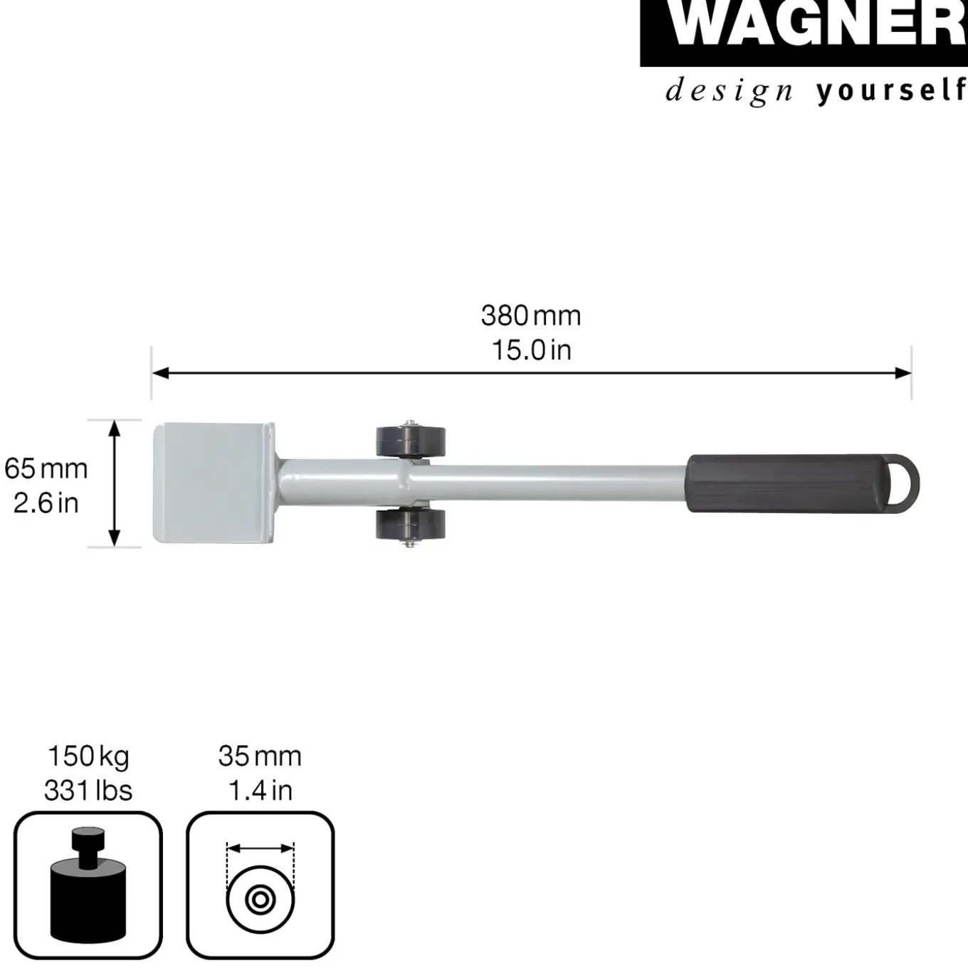 Wagner Transporthulp MM 4121 - 38mm - 150kg - Staal