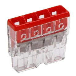 Wago lasklem 4-voudig 0,5 - 2,5 mm² rood 10 stuks
