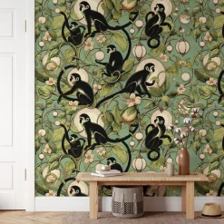 Wallpapers4beginners - Behang - Apenlantaarns - Vegan Papier - 280x200cm, 5,5m2