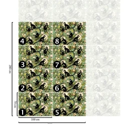 Wallpapers4beginners - Behang - Apenlantaarns - Vegan Papier - 280x200cm, 5,5m2