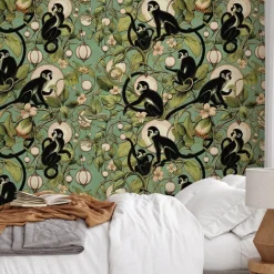 Wallpapers4beginners - Behang - Apenlantaarns - Vegan Papier - 280x200cm, 5,5m2