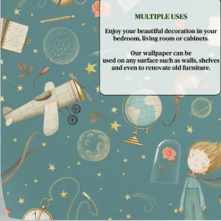 Wallpapers4beginners - Behang - De Kleine Prins - Vegan Papier - 280x200cm, 5,5m2