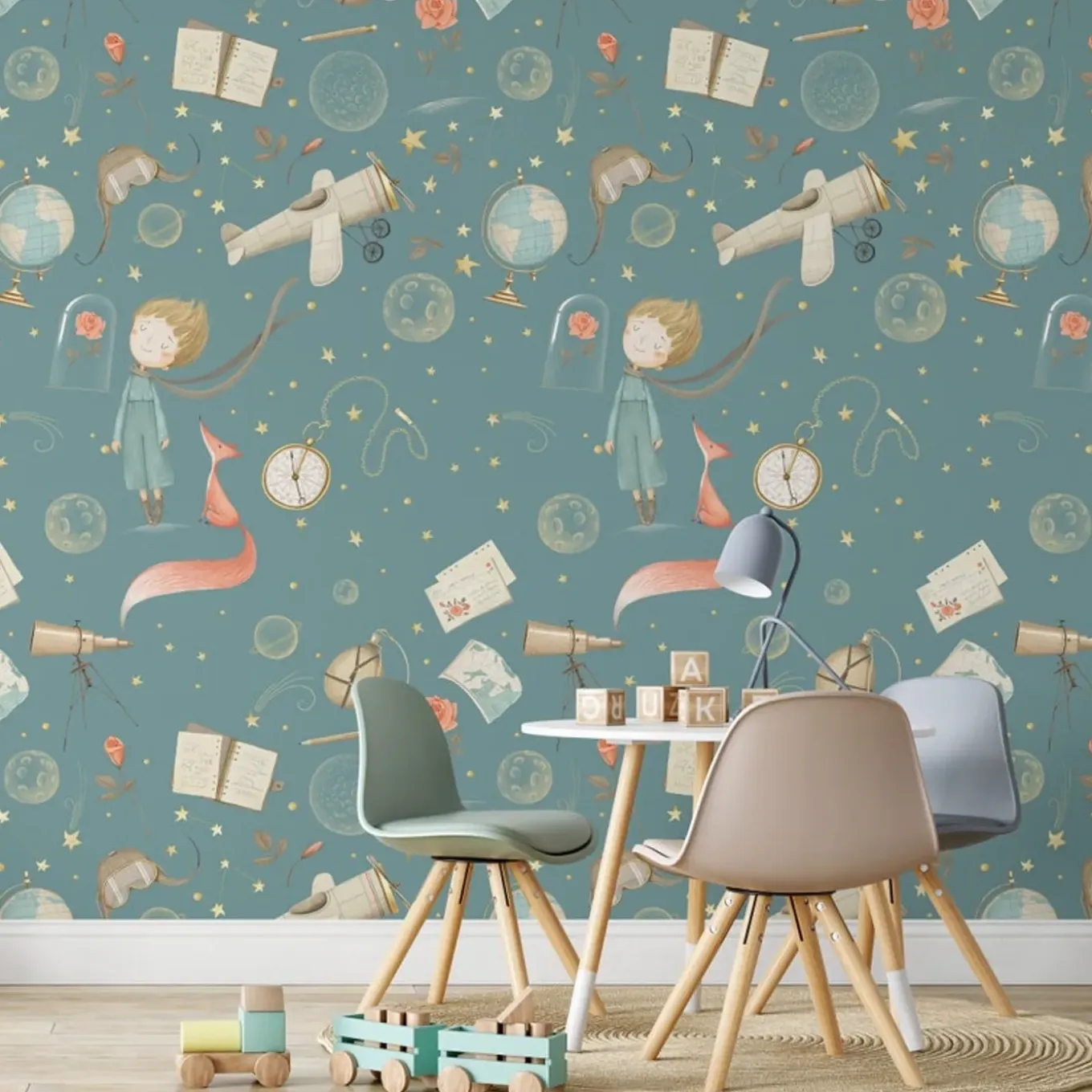 Wallpapers4beginners - Behang - De Kleine Prins - Vegan Papier - 280x200cm, 5,5m2