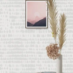 Wallpapers4beginners - Behang - Wit En Grijs - Vegan Papier - 280x200cm, 5,5m2
