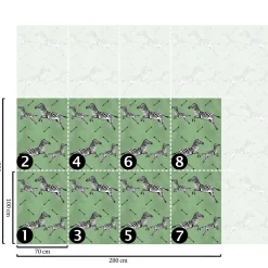 Wallpapers4beginners - Behang - Zebra - Vegan Papier - 280x200cm, 5,5m2