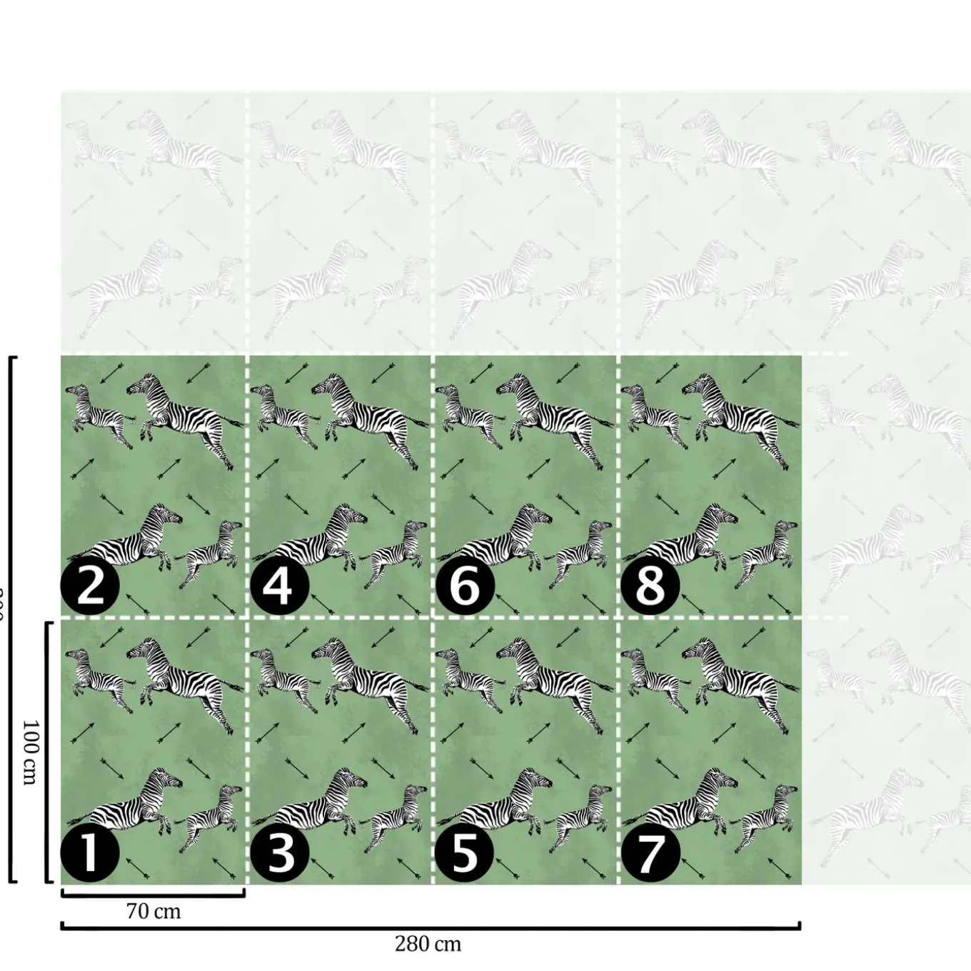 Wallpapers4beginners - Behang - Zebra - Vegan Papier - 280x200cm, 5,5m2