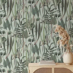 Wallpapers4beginners - Behang - Groen Botanisch - Vegan Papier - 280x200cm, 5,5m2