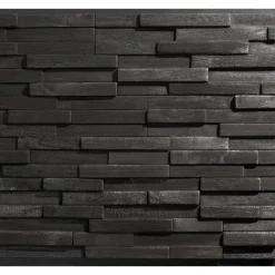 Wallsupply Houtstrips UltraWood Teak Yakisugi - Uni - Teak - 30x30cm - 0,09m²