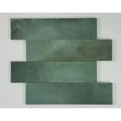Wandtegels - Luna - Vintage Look tegels - Groen - Glans - 7,5x30 cm - Pakketinhoud 0,5 M²