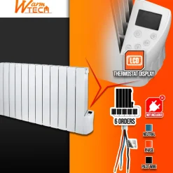 Warm Tech - Vloeistoftraagheidsradiator 2000w 12 Elementen - Warm Tech