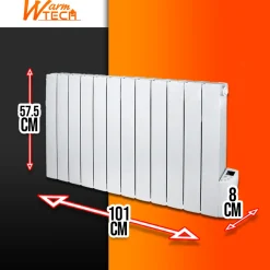 Warm Tech - Vloeistoftraagheidsradiator 2000w 12 Elementen - Warm Tech