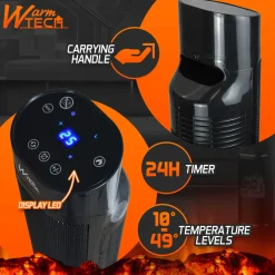 WARM TECH - 2000 W Oscillerende Keramische Radiator Met Vlameffect
