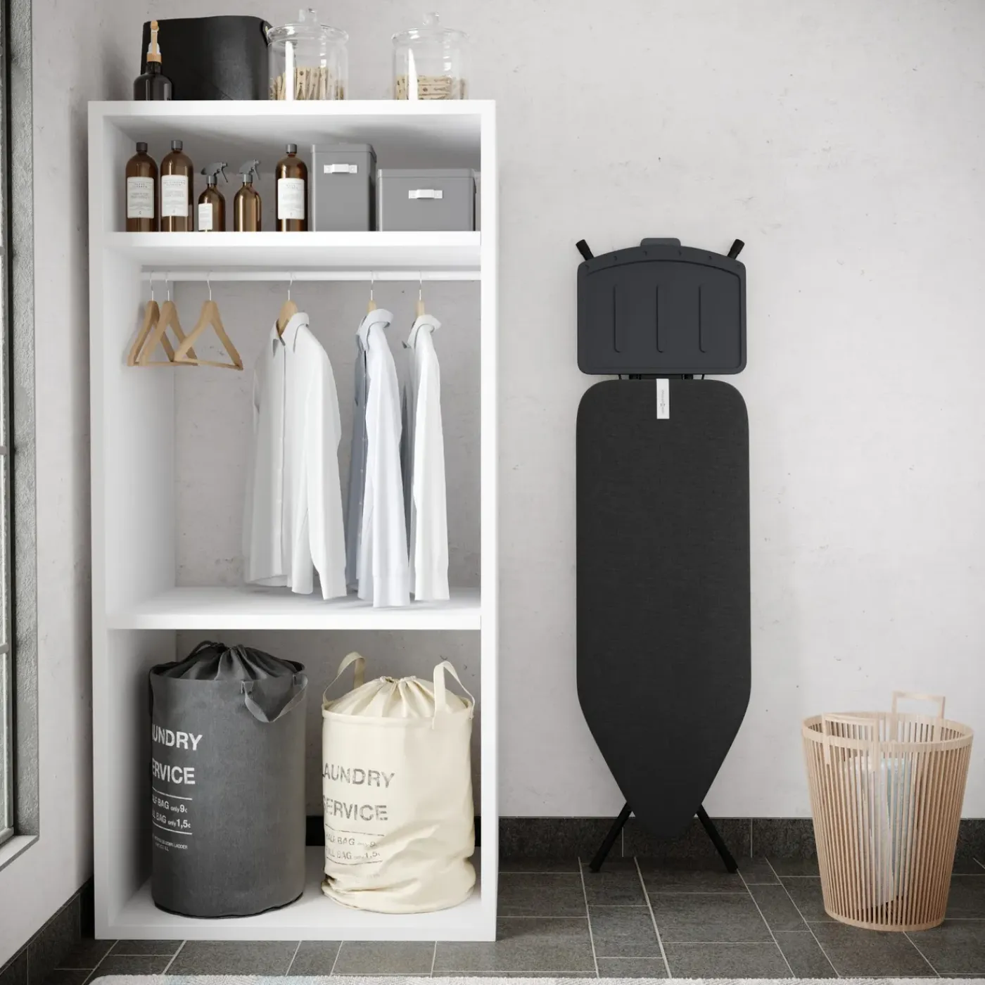 Wasophoogte Strijkplank - Extra Brede Strijkplank Stoomgenerator - 124*44 Cm - 4 Verstelbare Hoogte