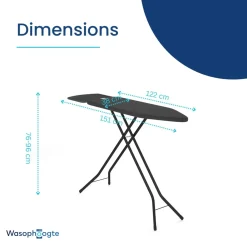 Wasophoogte Strijkplank - Met Strijkplank Stoomgenerator Plateau - 122*38 Cm - 4 Verstelbare Hoogte
