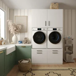 Wasophoogte Wasmachine Kast Venice - 700d X 1330b X 2350h Mm - Wit
