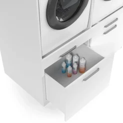 Wasophoogte Wasmachine Kast Venice - 700d X 1330b X 2350h Mm - Wit