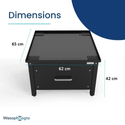 Wasophoogte Wasmachine Verhoger Met Lade - 42cm Hoog - Zwart - Universeel