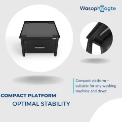 Wasophoogte Wasmachine Verhoger Met Lade - 42cm Hoog - Zwart - Universeel