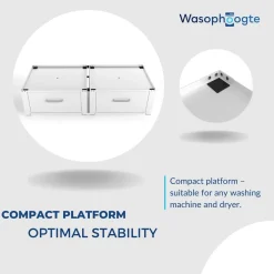Wasophoogte Wasmachine Verhoger Met Lade - 31cm Hoog - Wit - Universeel- Dubbel