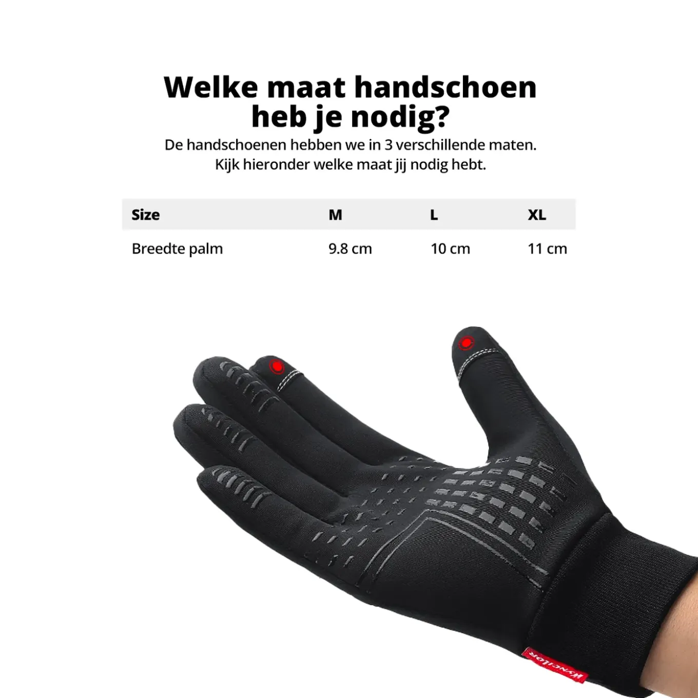 Waterafstotend- en winddichte Handschoenen Premium - Touchscreen - Zwart -M