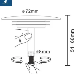 Waterval Afvoerplug Bad - Universele Badplug Waterstopper Badkuip - 72 Mm Zilver
