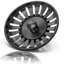 Waterval Korfplugset 114 Mm Zonder Overloop - G1½ Ss304 - Geborsteld - Gunmetal Grey