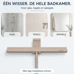 Waterval Xl Douchewisser 33cm – Siliconen Trekker Voor Douchewand & Badkamer – Taupe