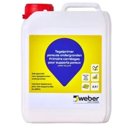 Weber Tegelprimer - Poreuze Ondergronden - Grijs - 2,5L