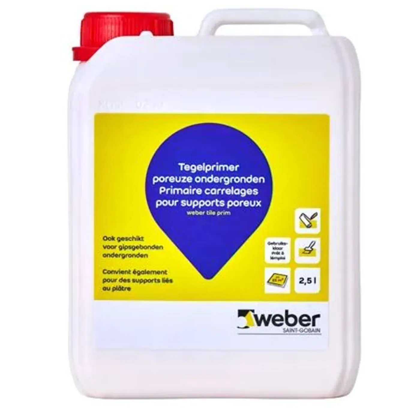 Weber Tegelprimer - Poreuze Ondergronden - Grijs - 2,5L