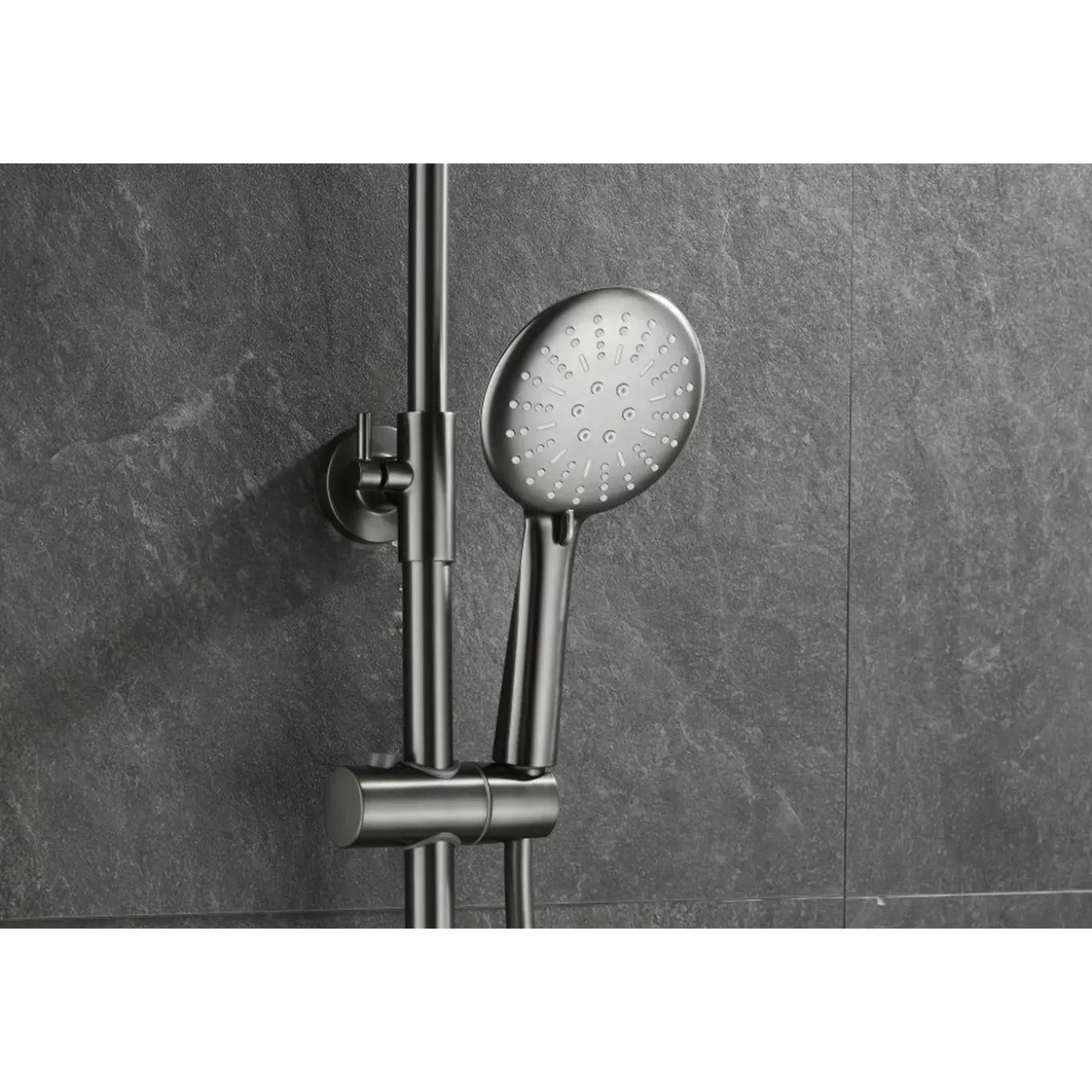 WEBO Doucheset - EUPHORIA Regendouche Gun Metal- Doucheset Met Thermostaatkraan