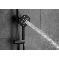 WEBO sanitair WEBO Doucheset - EUPHORIA Regendouche Mat zwart - Doucheset Met Thermostaatkraan