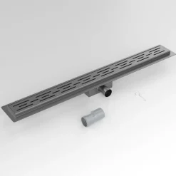 Webo Gun Metal Douchegoot Compleet Met Flens Standaard Rooster Rvs 70 Cm