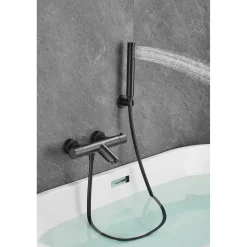 WEBO Oliver opbouw badkraan met handdouche complete set - mat zwart
