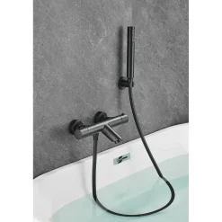 WEBO Oliver opbouw badkraan met handdouche complete set - mat zwart