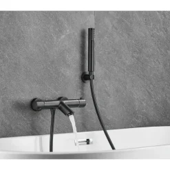 WEBO Oliver opbouw badkraan met handdouche complete set - mat zwart