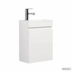 Webo Toiletmeubel Compleet Set 40x22cm Mat Wit (inclusief Overloop, Kraan, Sifon En Clickwaste)