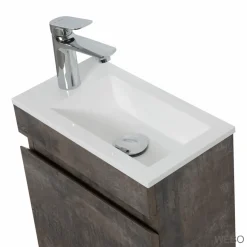 Webo Toiletmeubel Compleet Set 40x22cm Grijs (inclusief Overloop, Kraan, Sifon En Clickwaste)