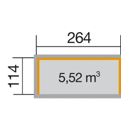 Weka haardhoutopslag 663B GR.2 onbehandeld x114x264x204cm