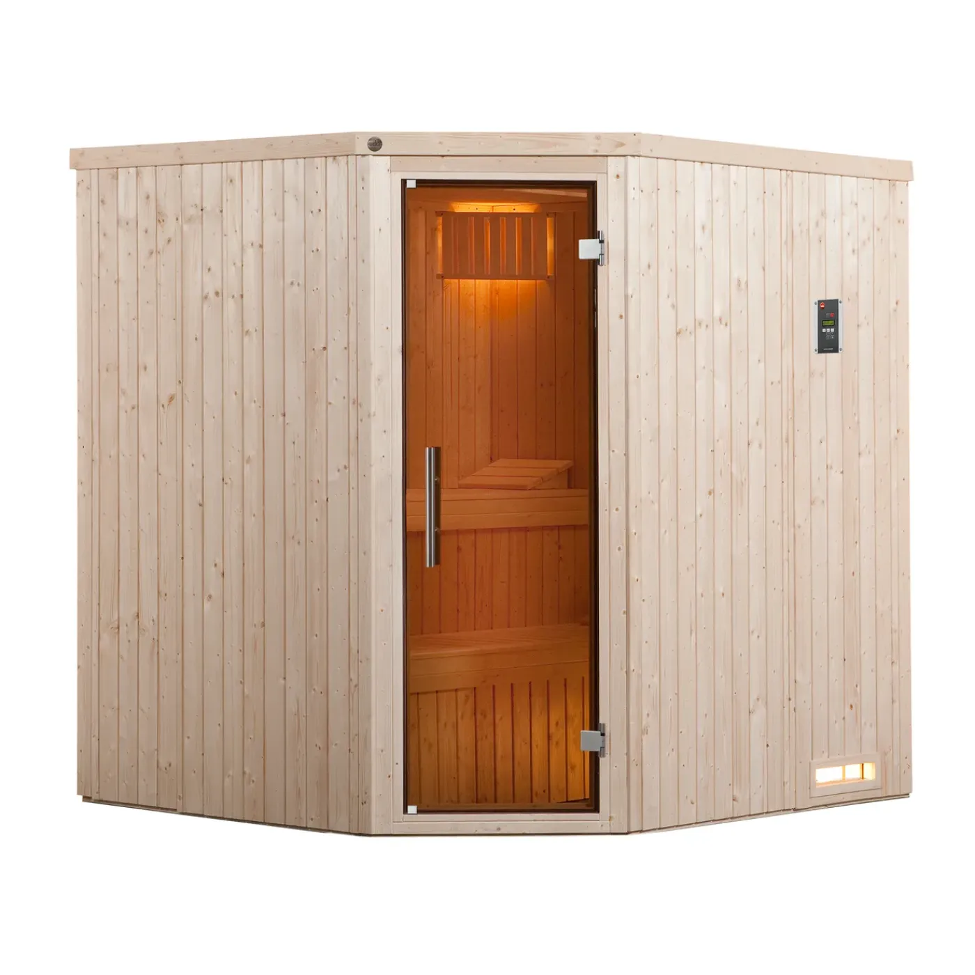Weka hoeksauna Kiruna 2 4,5 kW BioS 230V 177x194cm