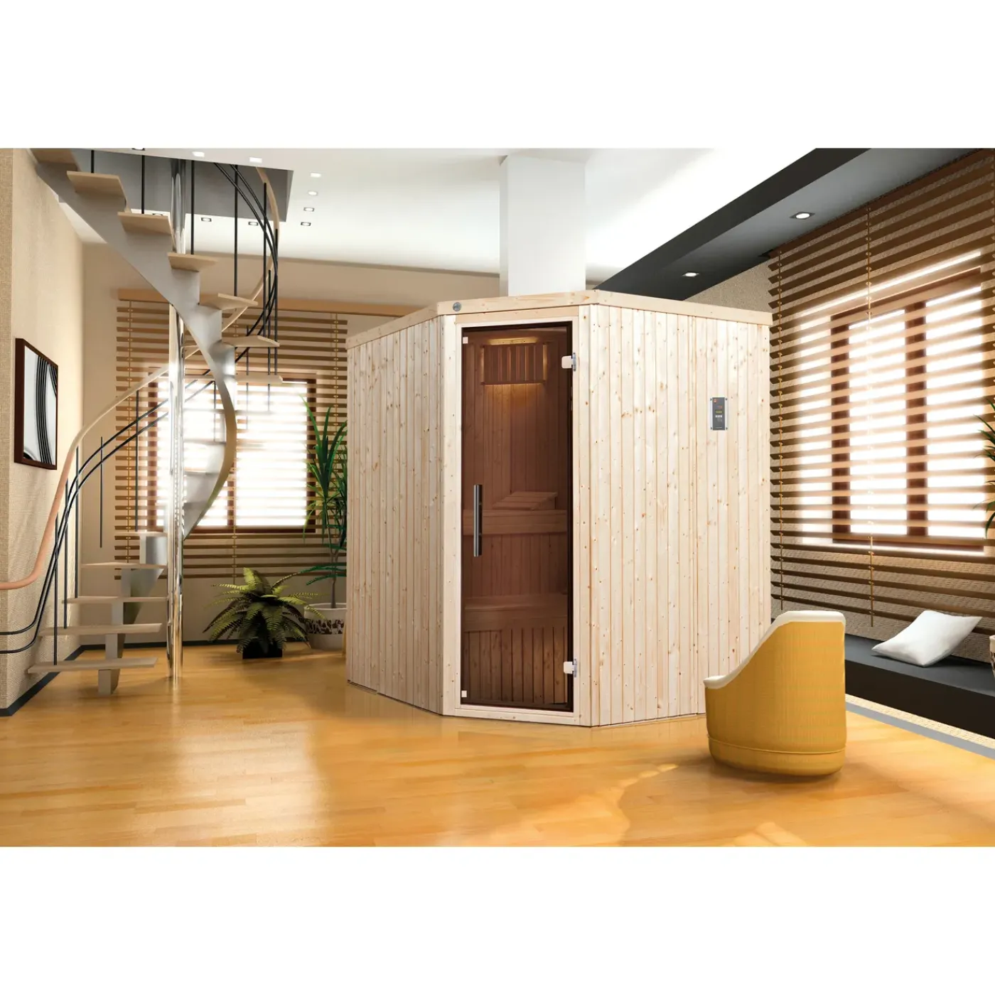 Weka hoeksauna Kiruna 2 4,5kW OS 230V 177x194cm