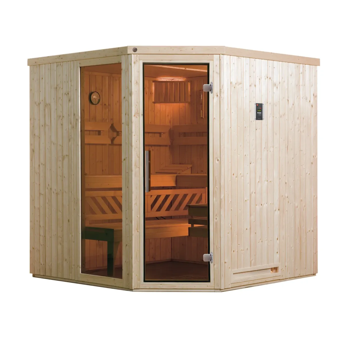 Weka hoeksauna Varberg 3 GTF, 7,5 Kw OS 194x194cm
