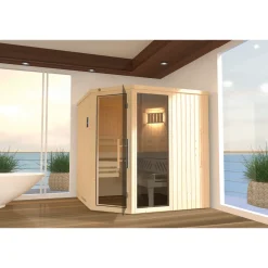 Weka hoeksauna Varberg 3 GTF, 7,5 Kw OS 194x194cm