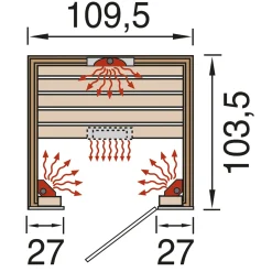 Weka Infrarood sauna Hamina 1 103,5x109,5cm