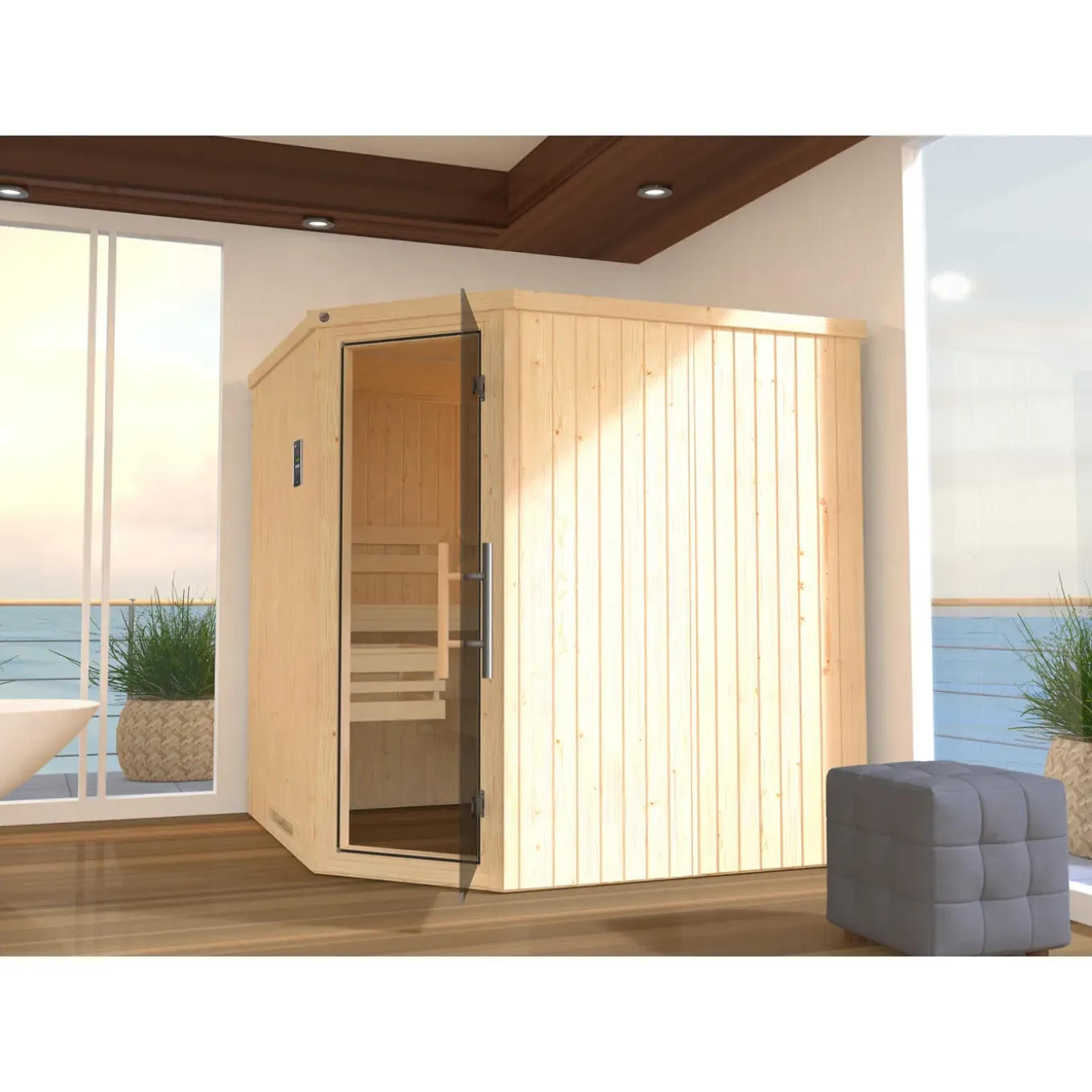 Weka sauna Varberg 3 GT, 7,5Kw BioS 194x194cm